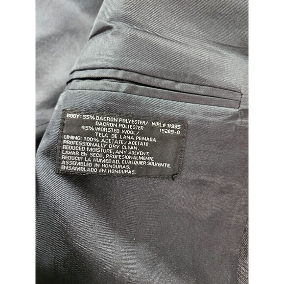 Stafford Men's Dark Gray Long Sleeve Wool Suit Jacket Sport Coat Blazer Size 38S - Picture 11 of 12